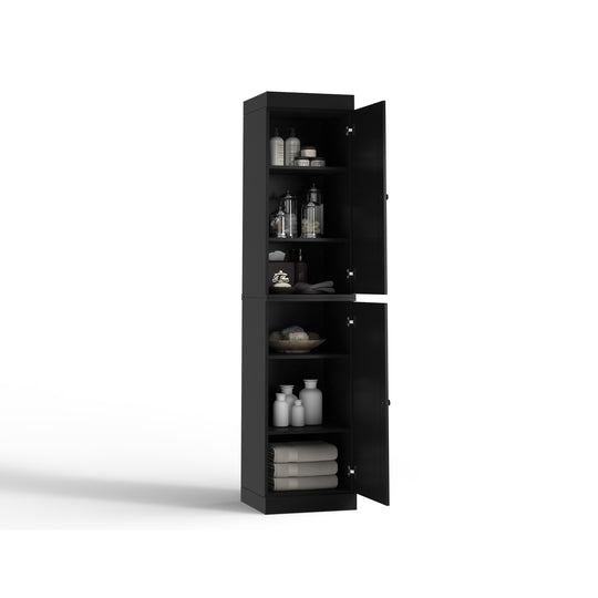 100% Solid Wood Bathroom Storage Cabinet, Adjustable Shelves, 16.5" Wide, 35.75" Tall