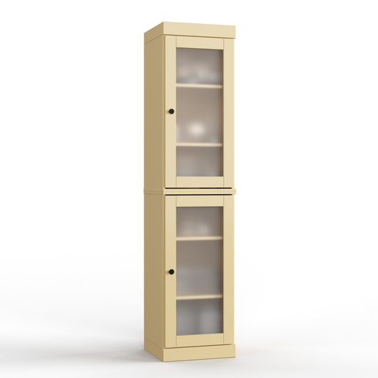 100% Solid Wood Bathroom Storage Cabinet, Adjustable Shelves, 16.5" Wide, 35.75" Tall