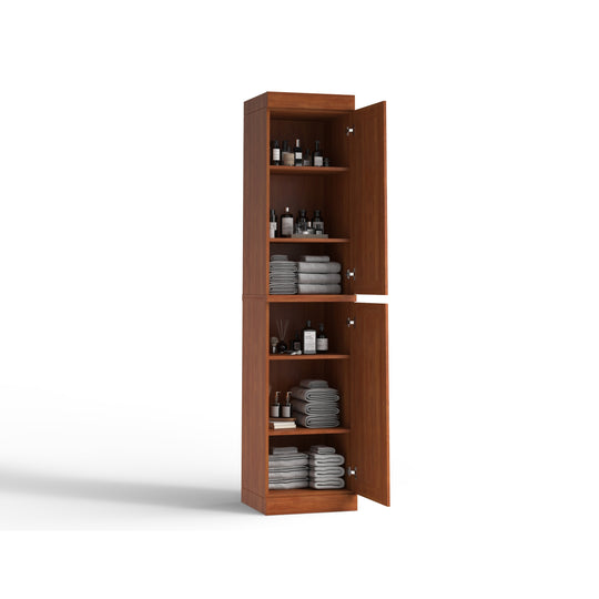 100% Solid Wood Bathroom Storage Cabinet, Adjustable Shelves, 16.5" Wide, 35.75" Tall