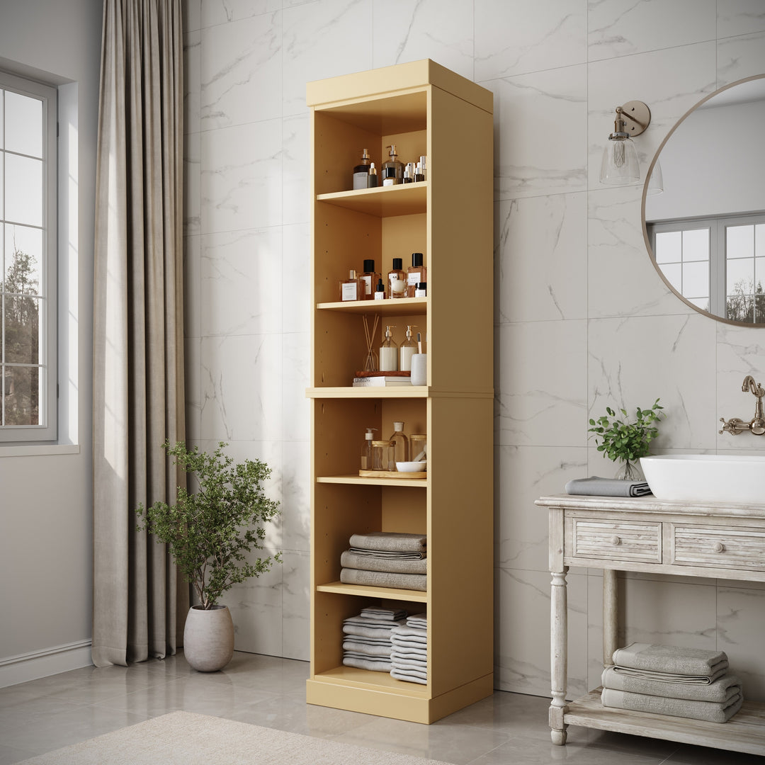 100% Solid Wood Bathroom Storage Cabinet, Adjustable Shelves, 16.5" Wide, 35.75" Tall