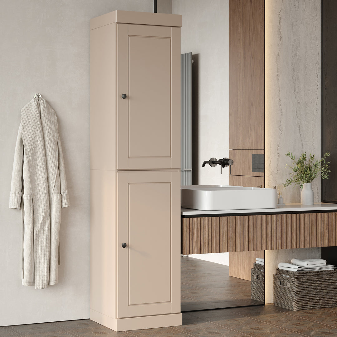 100% Solid Wood Bathroom Storage Cabinet, Adjustable Shelves, 16.5" Wide, 35.75" Tall