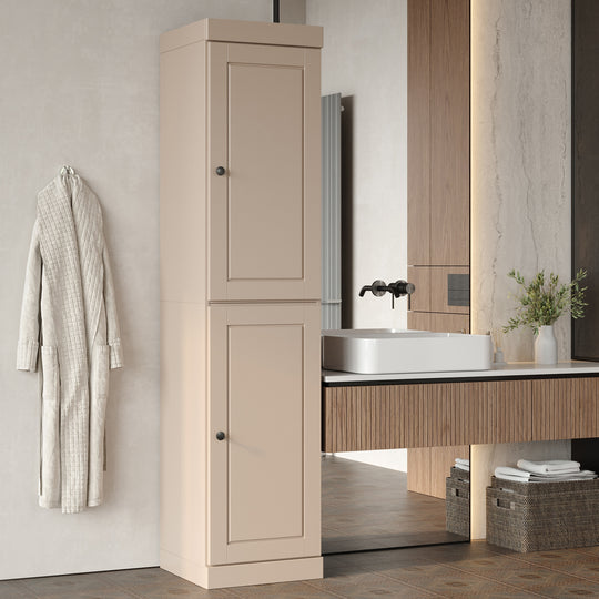 100% Solid Wood Bathroom Storage Cabinet, Adjustable Shelves, 16.5" Wide, 35.75" Tall