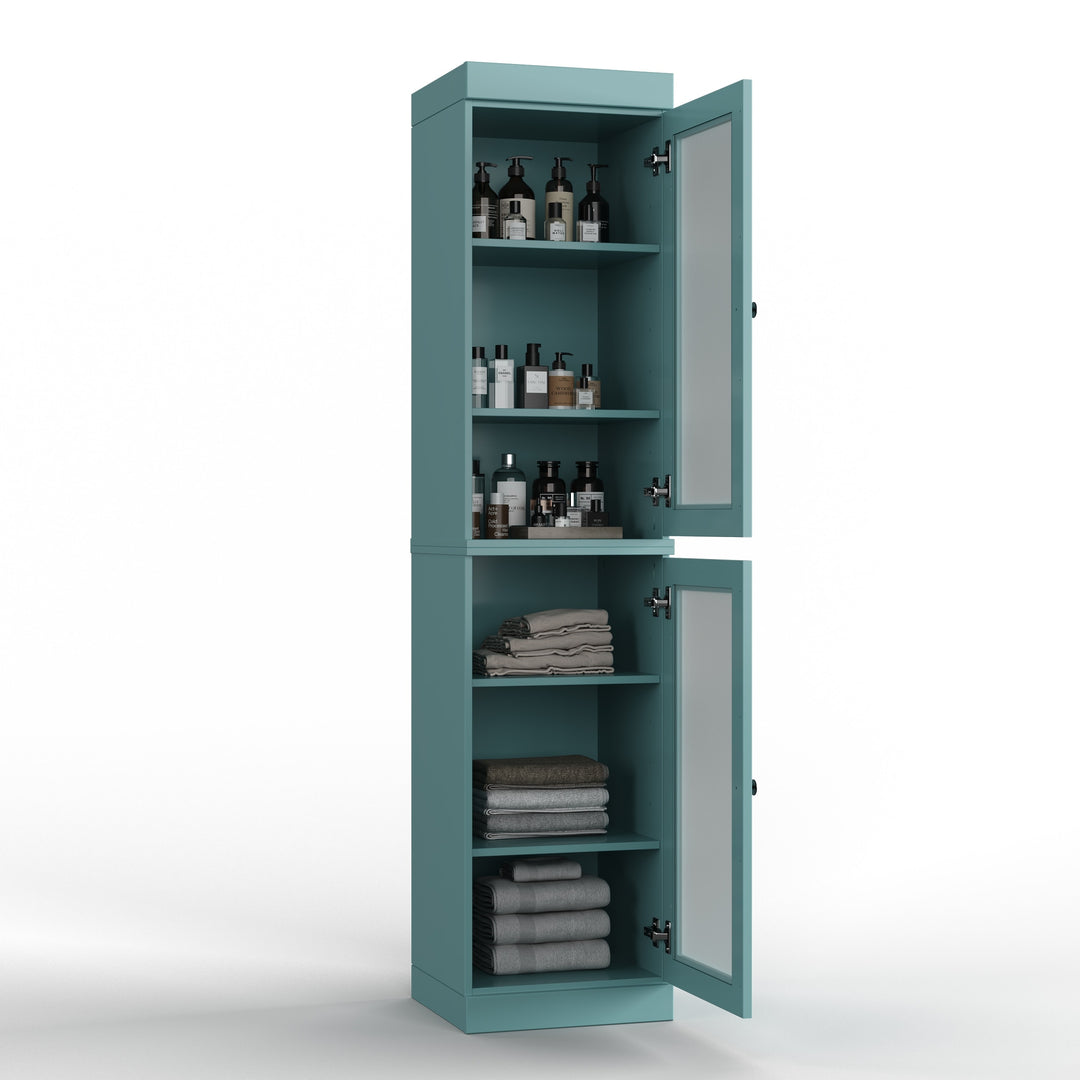 100% Solid Wood Bathroom Storage Cabinet, Adjustable Shelves, 16.5" Wide, 35.75" Tall