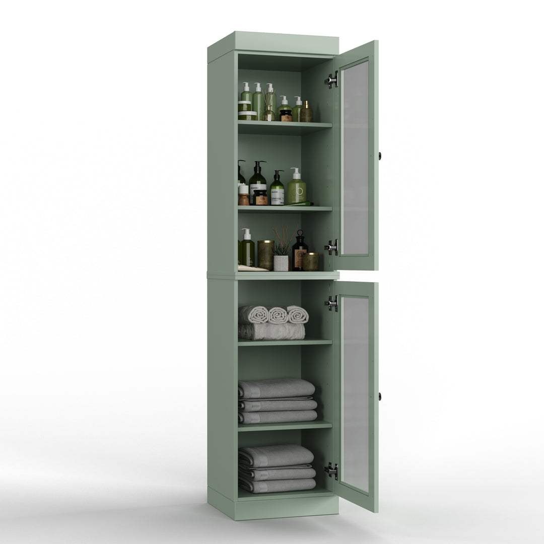 100% Solid Wood Bathroom Storage Cabinet, Adjustable Shelves, 16.5" Wide, 35.75" Tall
