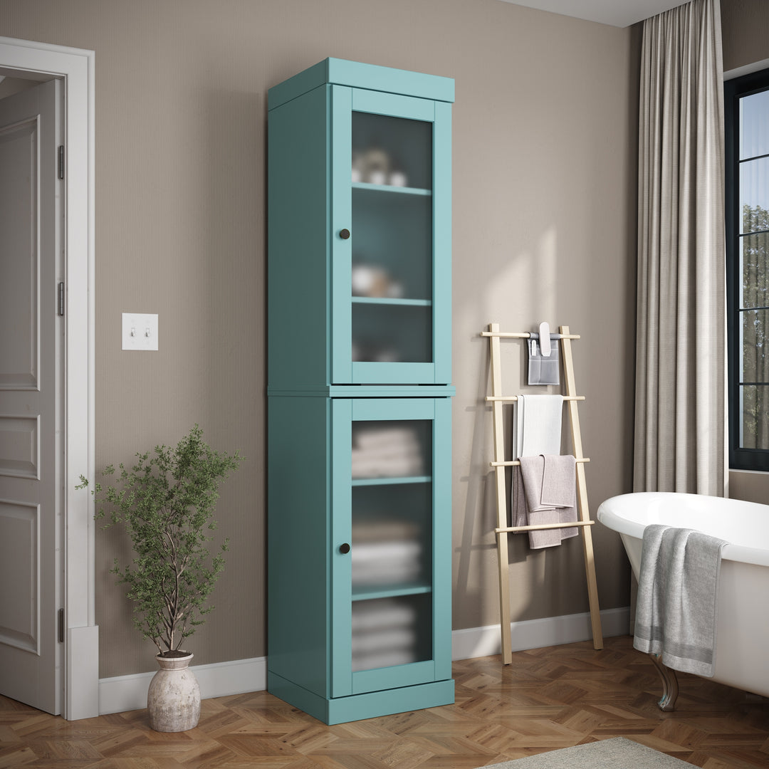 100% Solid Wood Bathroom Storage Cabinet, Adjustable Shelves, 16.5" Wide, 35.75" Tall