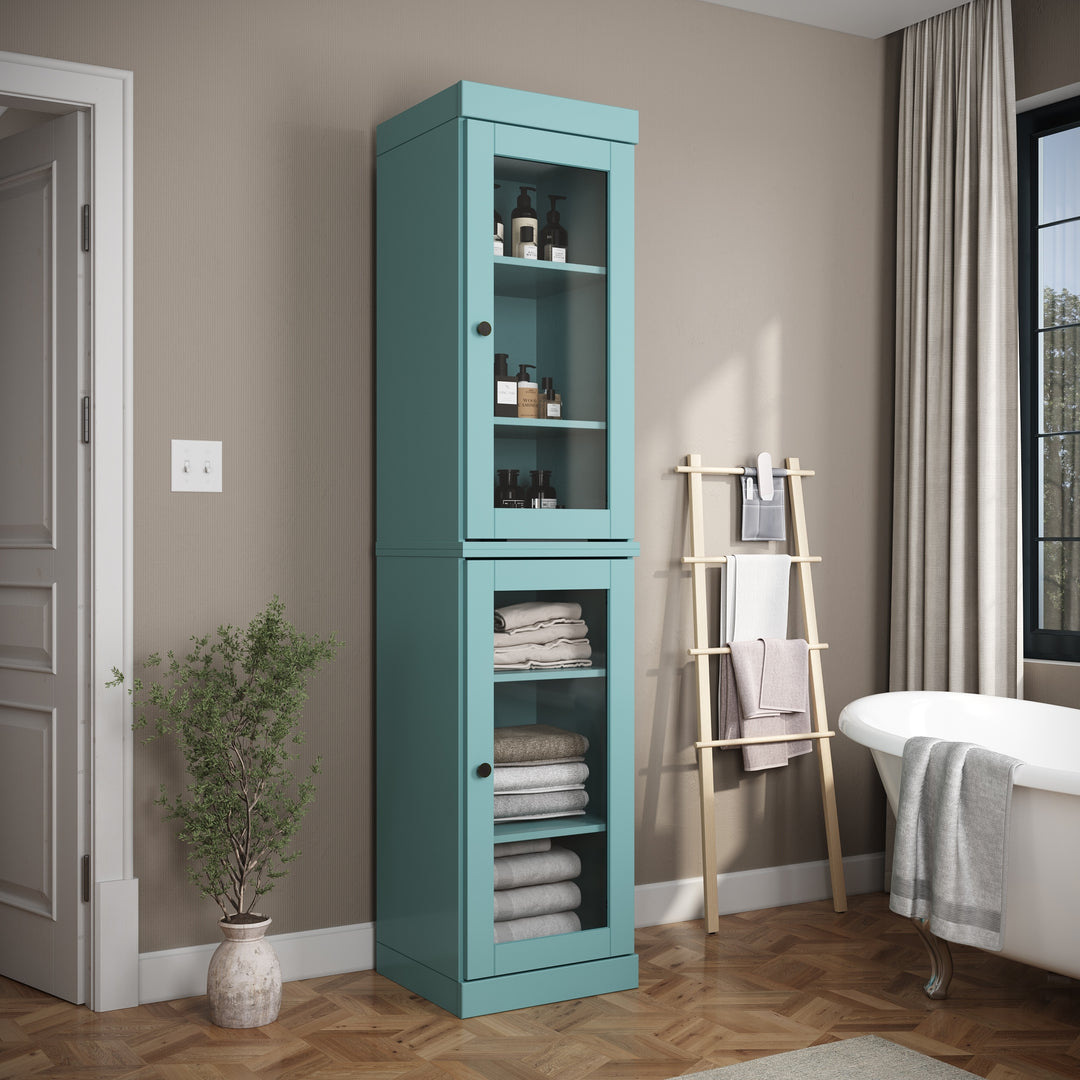 100% Solid Wood Bathroom Storage Cabinet, Adjustable Shelves, 16.5" Wide, 35.75" Tall