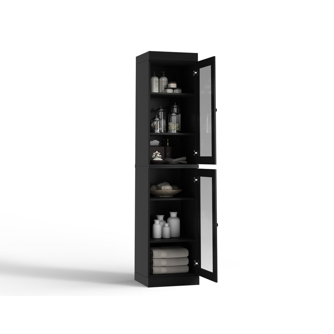 100% Solid Wood Bathroom Storage Cabinet, Adjustable Shelves, 16.5" Wide, 35.75" Tall