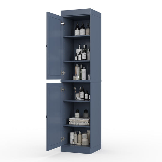 100% Solid Wood Bathroom Storage Cabinet, Adjustable Shelves, 16.5" Wide, 35.75" Tall