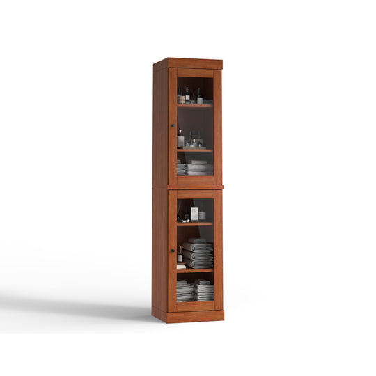 100% Solid Wood Bathroom Storage Cabinet, Adjustable Shelves, 16.5" Wide, 35.75" Tall