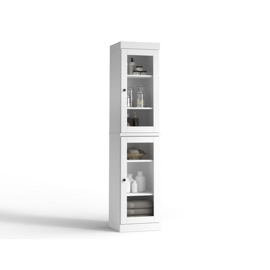 100% Solid Wood Bathroom Storage Cabinet, Adjustable Shelves, 16.5" Wide, 35.75" Tall