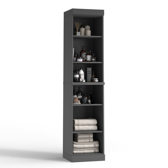 100% Solid Wood Bathroom Storage Cabinet, Adjustable Shelves, 16.5" Wide, 35.75" Tall
