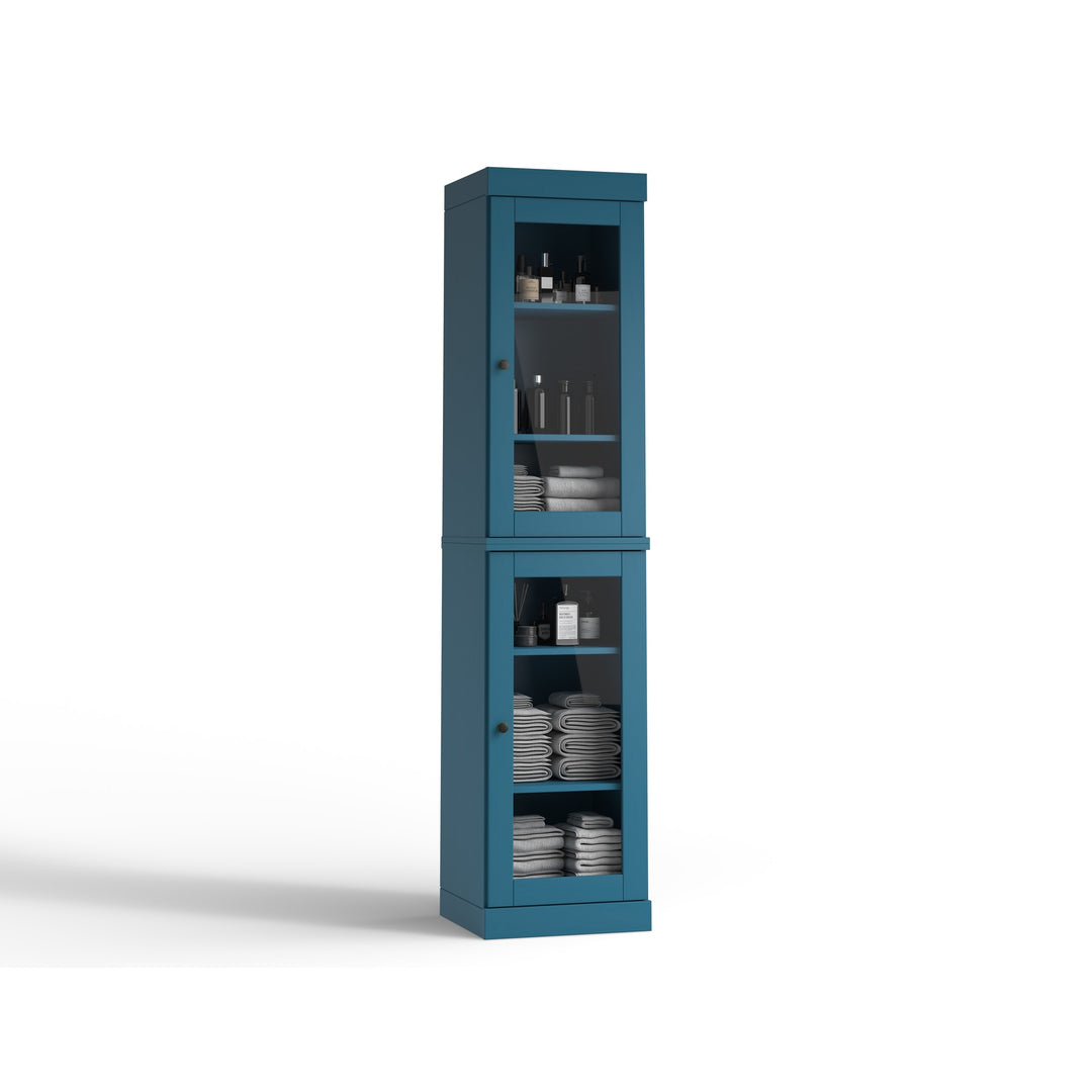 100% Solid Wood Bathroom Storage Cabinet, Adjustable Shelves, 16.5" Wide, 35.75" Tall