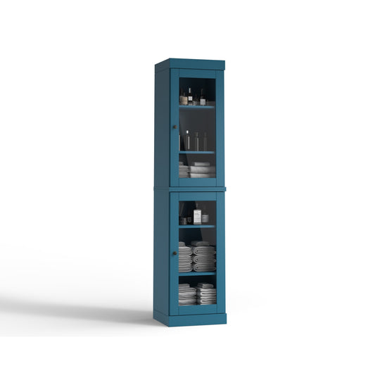 100% Solid Wood Bathroom Storage Cabinet, Adjustable Shelves, 16.5" Wide, 35.75" Tall
