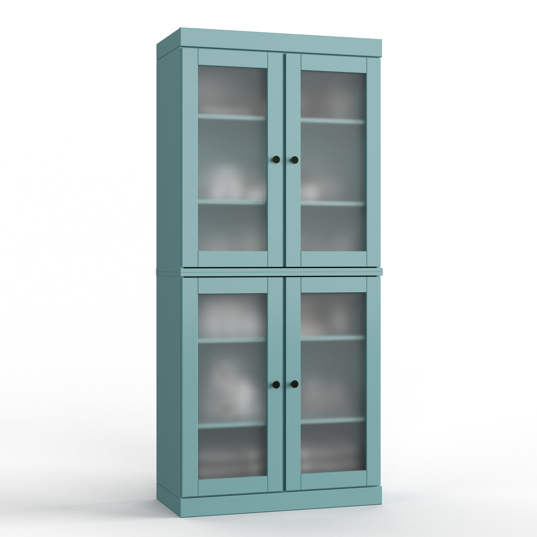 100% Solid Wood Bathroom & Laundry Storage Cabinet, Raised Panel Doors, Adjustable Shelves, 32" Wide, 71.5" Tall