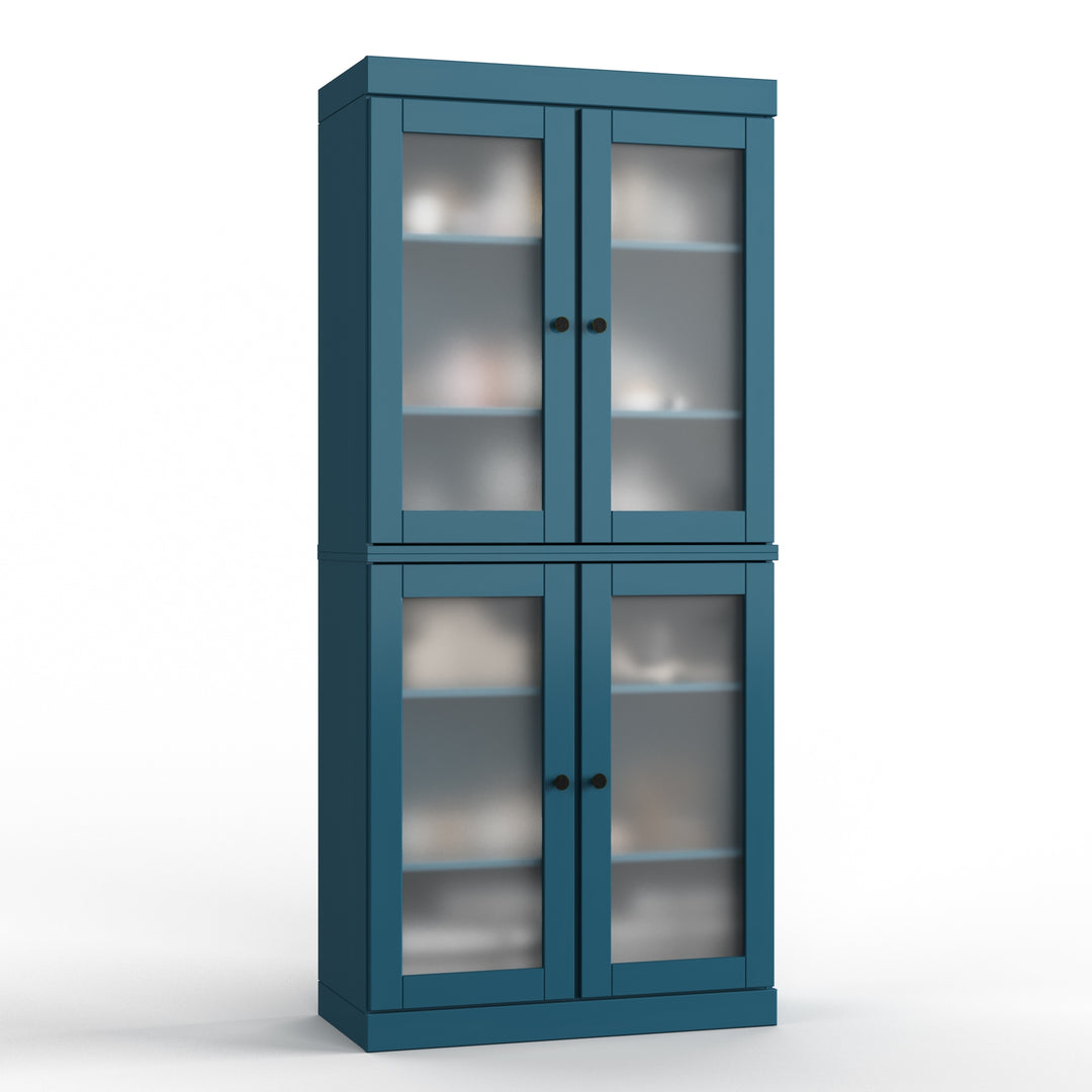 100% Solid Wood Bathroom & Laundry Storage Cabinet, Raised Panel Doors, Adjustable Shelves, 32" Wide, 71.5" Tall