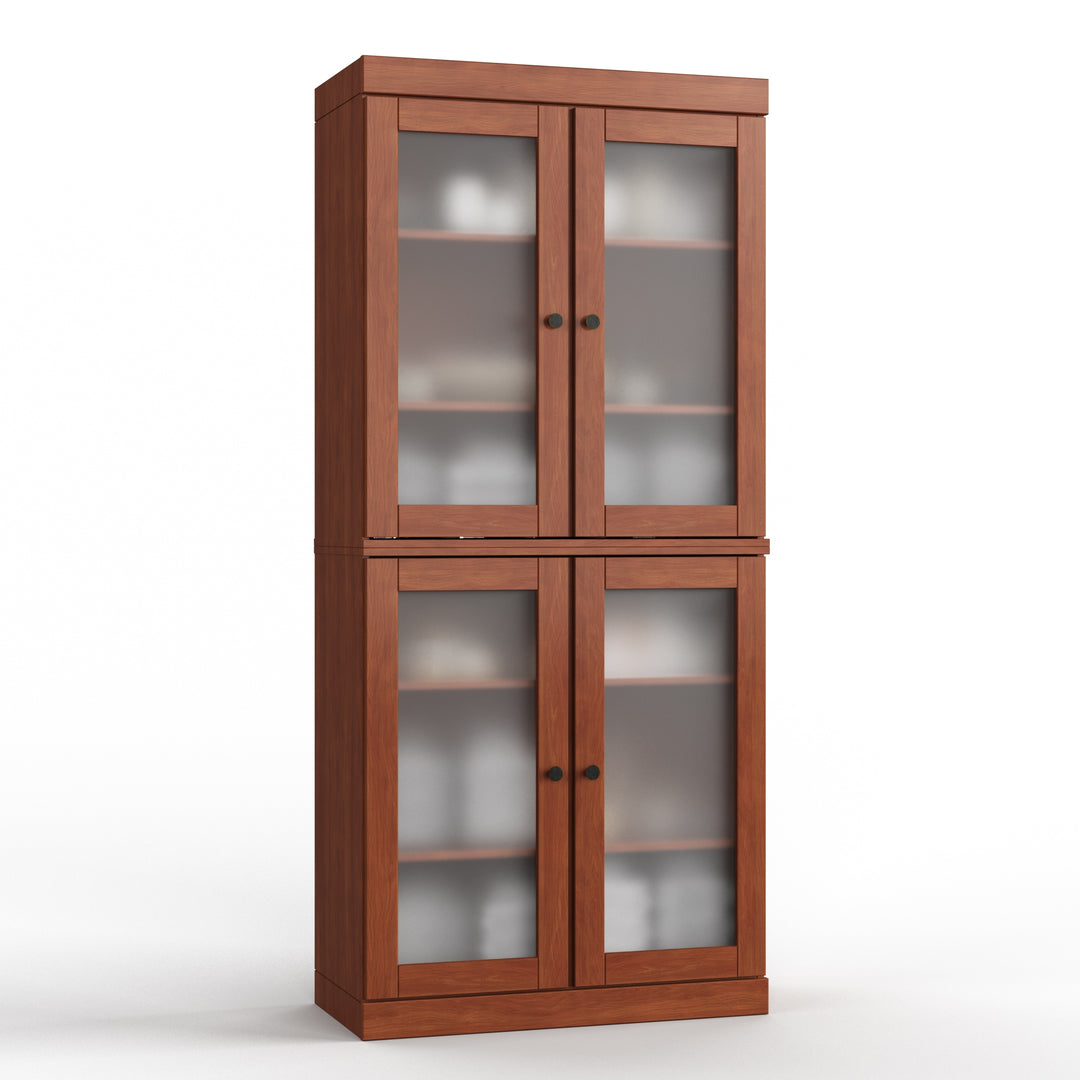 100% Solid Wood Bathroom & Laundry Storage Cabinet, Raised Panel Doors, Adjustable Shelves, 32" Wide, 71.5" Tall