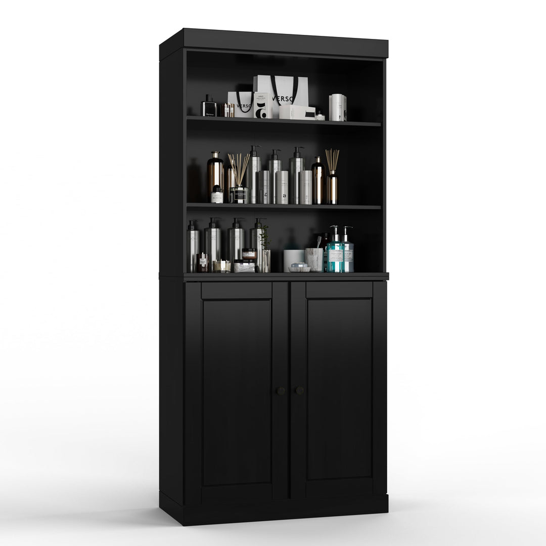 100% Solid Wood Bathroom & Laundry Storage Cabinet, Raised Panel Doors, Adjustable Shelves, 32" Wide, 71.5" Tall
