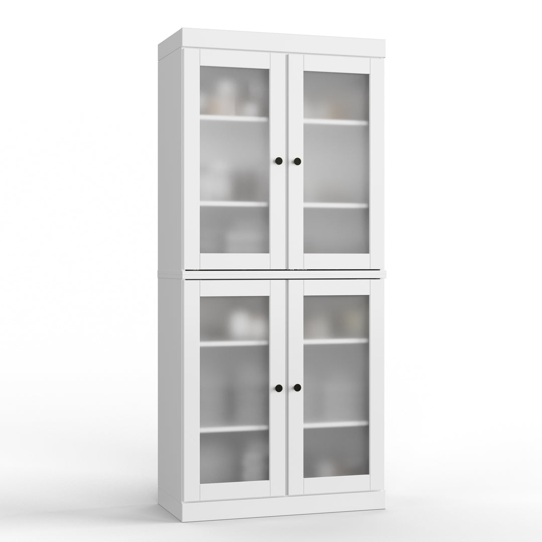 100% Solid Wood Bathroom & Laundry Storage Cabinet, Raised Panel Doors, Adjustable Shelves, 32" Wide, 71.5" Tall