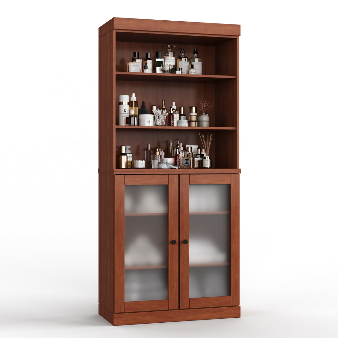 100% Solid Wood Bathroom & Laundry Storage Cabinet, Raised Panel Doors, Adjustable Shelves, 32" Wide, 71.5" Tall