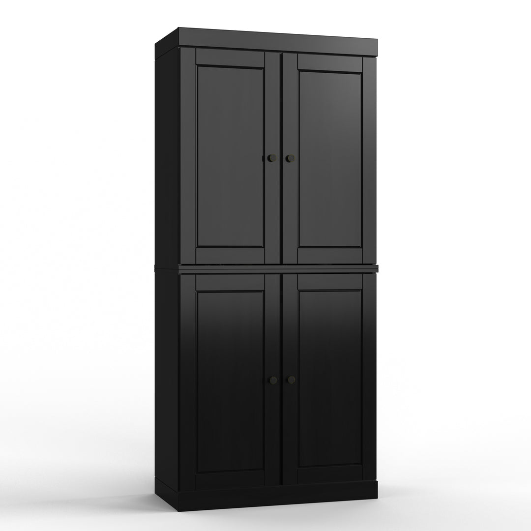 100% Solid Wood Bathroom & Laundry Storage Cabinet, Raised Panel Doors, Adjustable Shelves, 32" Wide, 71.5" Tall