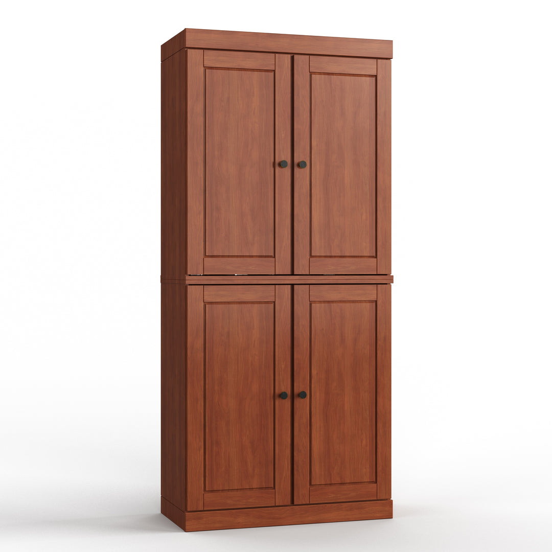 100% Solid Wood Bathroom & Laundry Storage Cabinet, Raised Panel Doors, Adjustable Shelves, 32" Wide, 71.5" Tall
