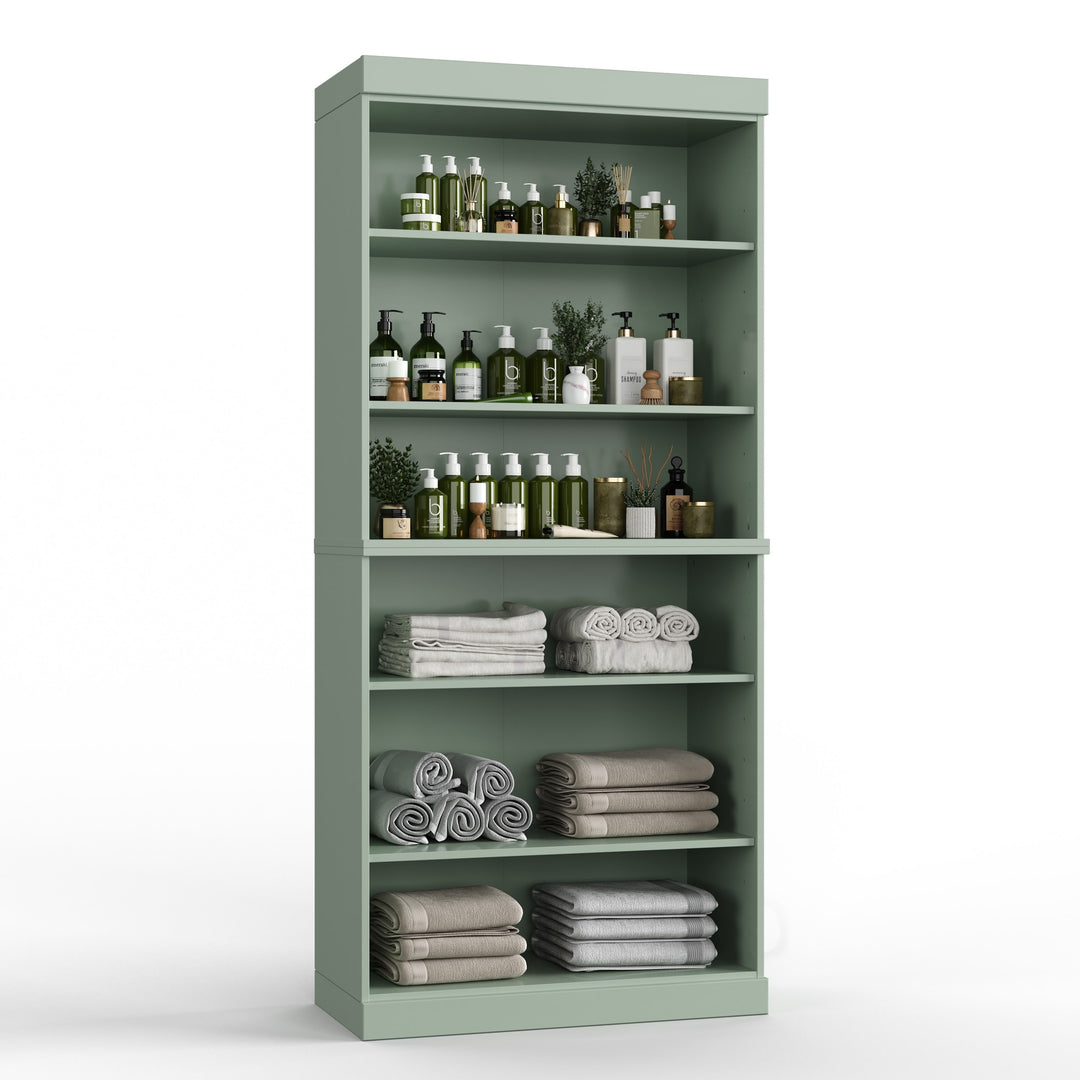 100% Solid Wood Bathroom & Laundry Storage Cabinet, Raised Panel Doors, Adjustable Shelves, 32" Wide, 71.5" Tall