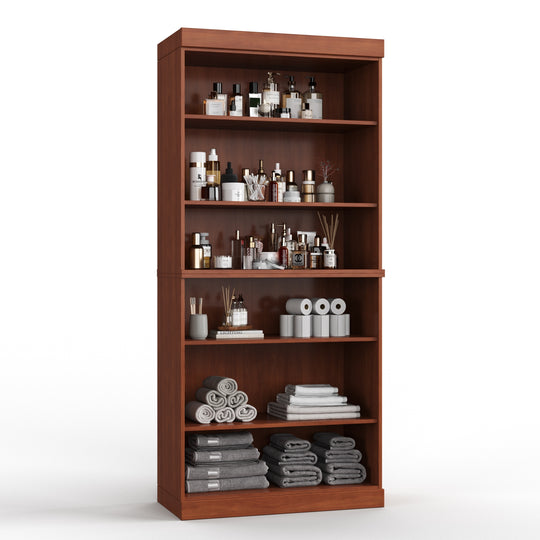 100% Solid Wood Bathroom & Laundry Storage Cabinet, Raised Panel Doors, Adjustable Shelves, 32" Wide, 71.5" Tall