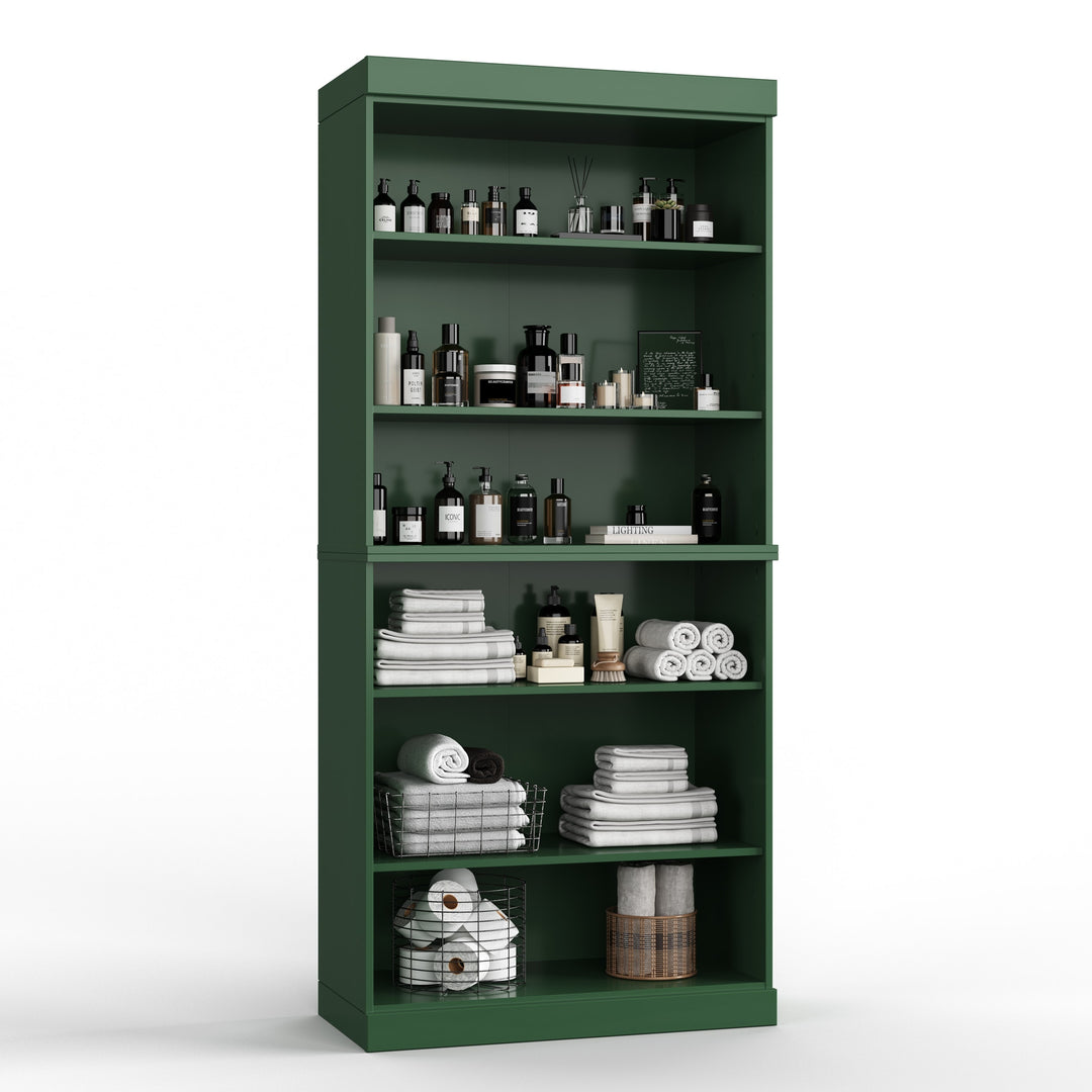 100% Solid Wood Bathroom & Laundry Storage Cabinet, Raised Panel Doors, Adjustable Shelves, 32" Wide, 71.5" Tall