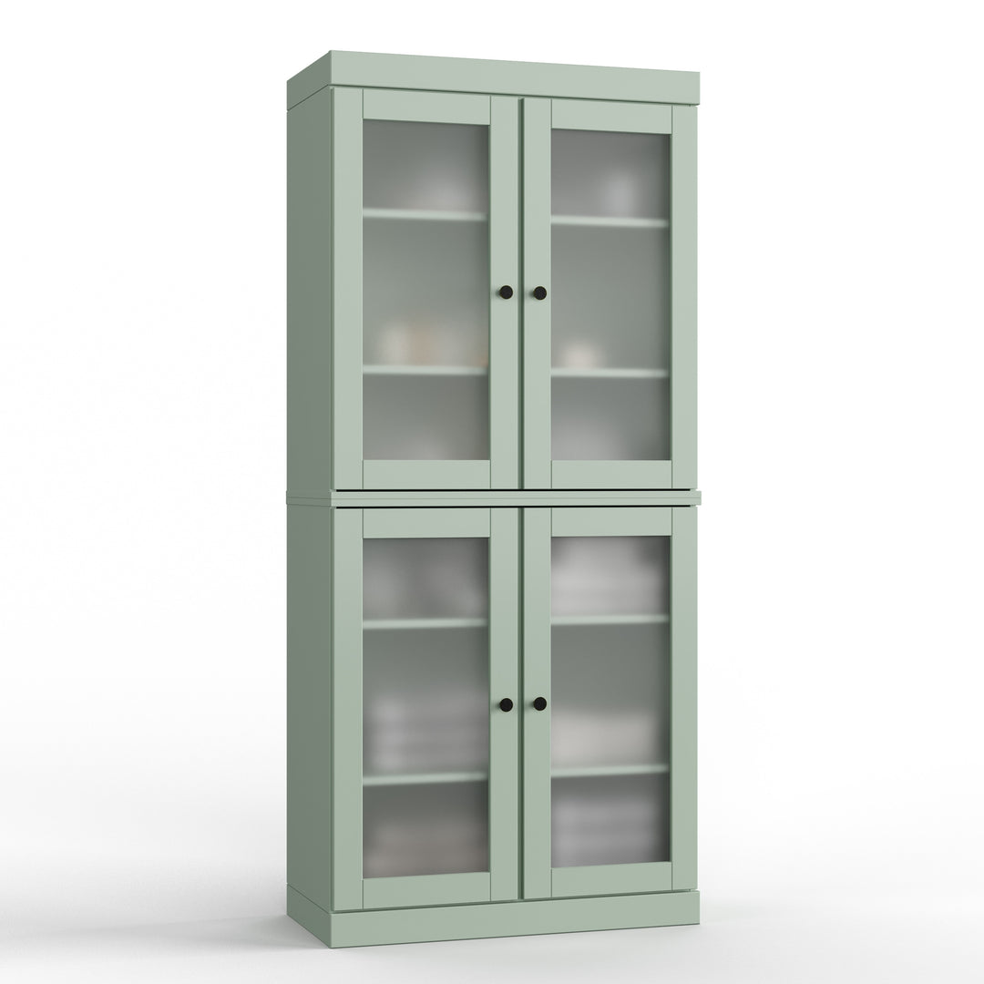 100% Solid Wood Bathroom & Laundry Storage Cabinet, Raised Panel Doors, Adjustable Shelves, 32" Wide, 71.5" Tall