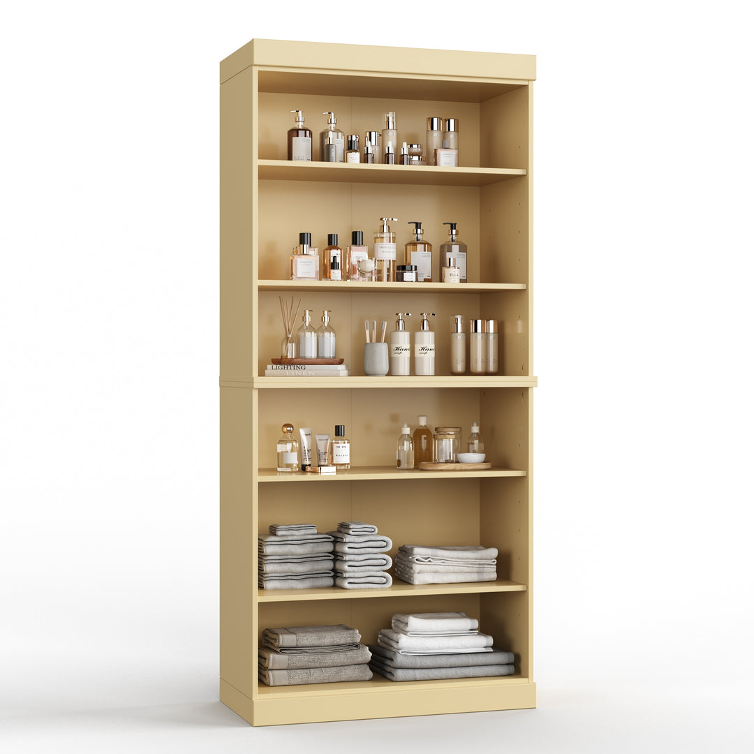 100% Solid Wood Bathroom & Laundry Storage Cabinet, Raised Panel Doors, Adjustable Shelves, 32" Wide, 71.5" Tall