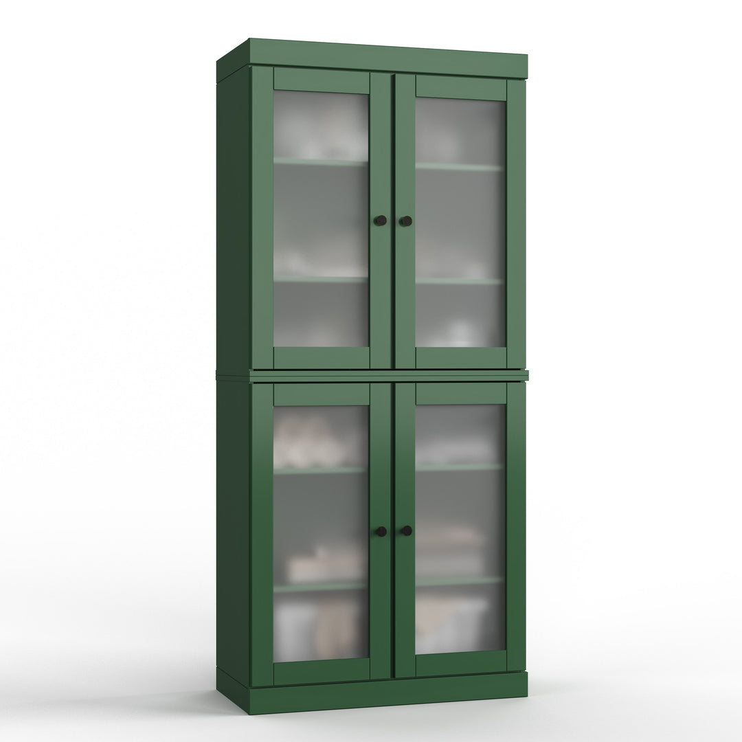 100% Solid Wood Bathroom & Laundry Storage Cabinet, Raised Panel Doors, Adjustable Shelves, 32" Wide, 71.5" Tall