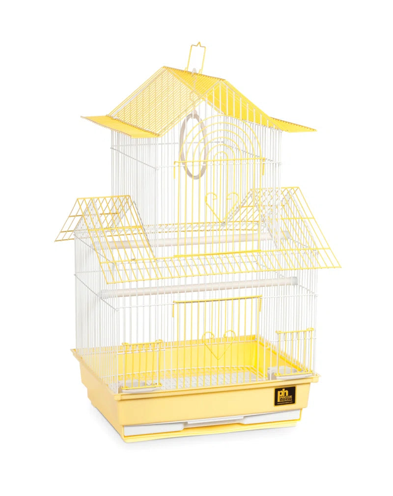 Higbee 22'' Plastic Pointed Top Hanging Bird Cage with Perch