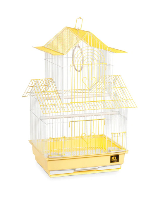 Higbee 22'' Plastic Pointed Top Hanging Bird Cage with Perch
