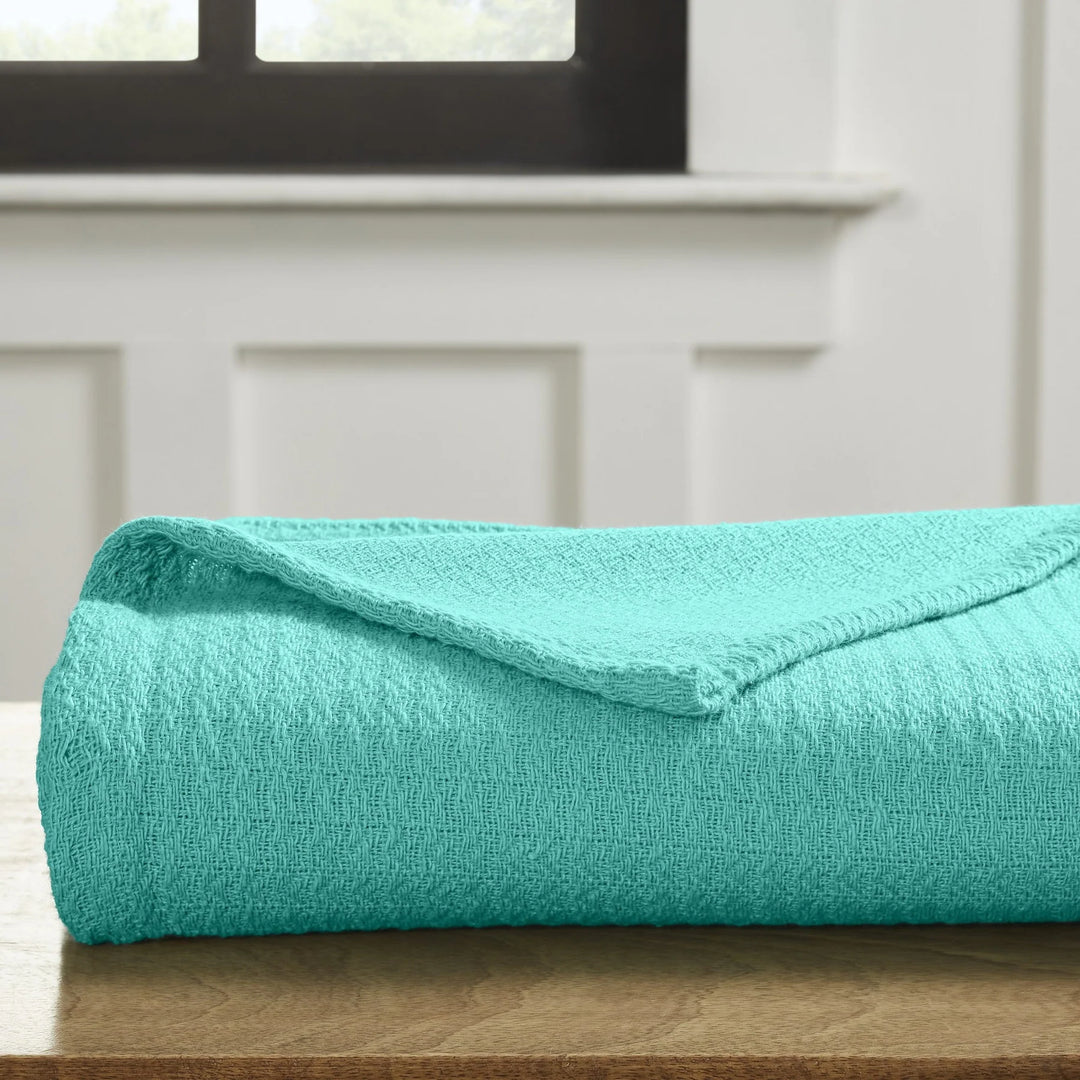 Waffle Weave Honeycomb Knit Soft Cotton Blanket