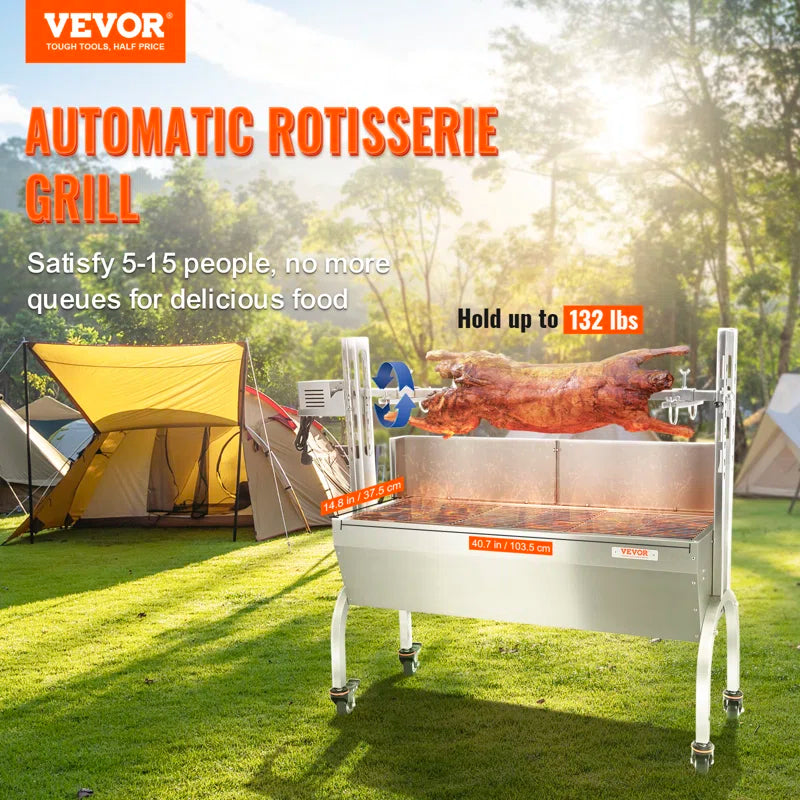 Single Burner Freestanding Wood Burning Gas Grill