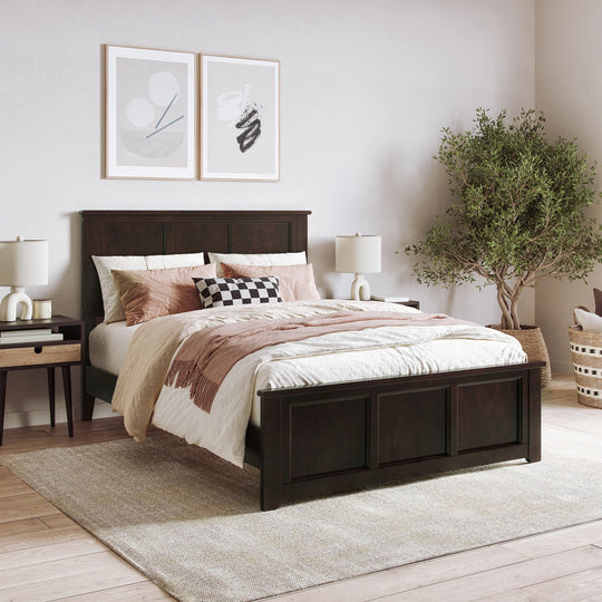 Charlotte Solid Wood Low Profile Platform Bed with Matching Footboard