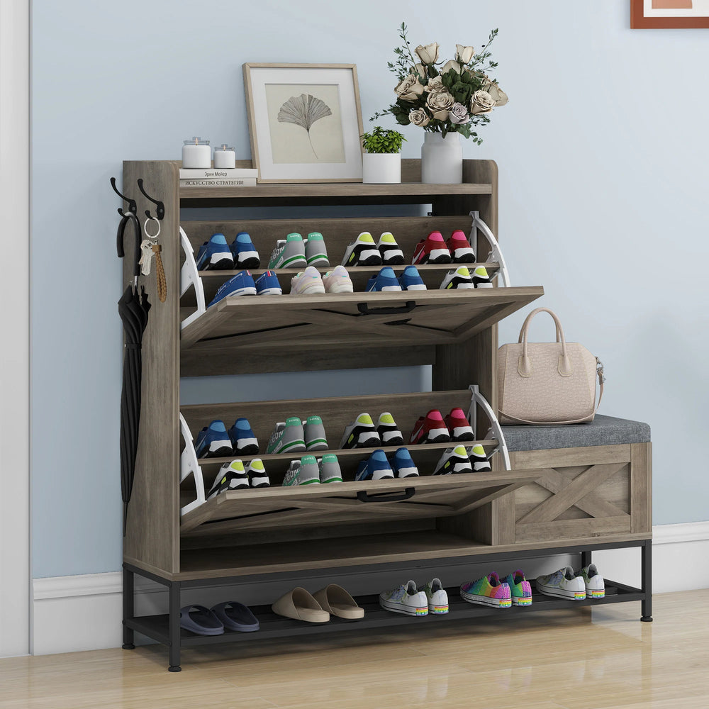 Shoe Storage Cabinet with Drawers Entryway Shoe Storage