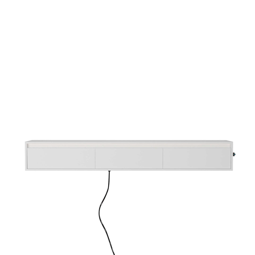 64" Floating Wall-Mounted TV Stand with Touch LED & Cord Management