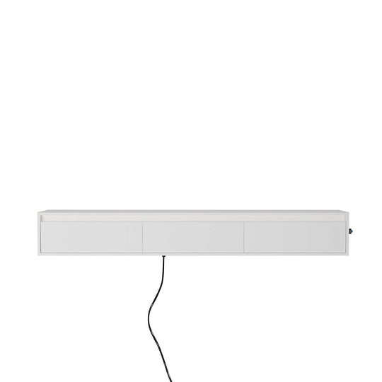 64" Floating Wall-Mounted TV Stand with Touch LED & Cord Management