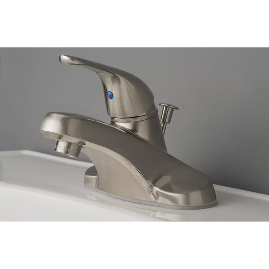Classic Single Handle Centerset Lavatory Faucet with Pop-Up Drain Assembly