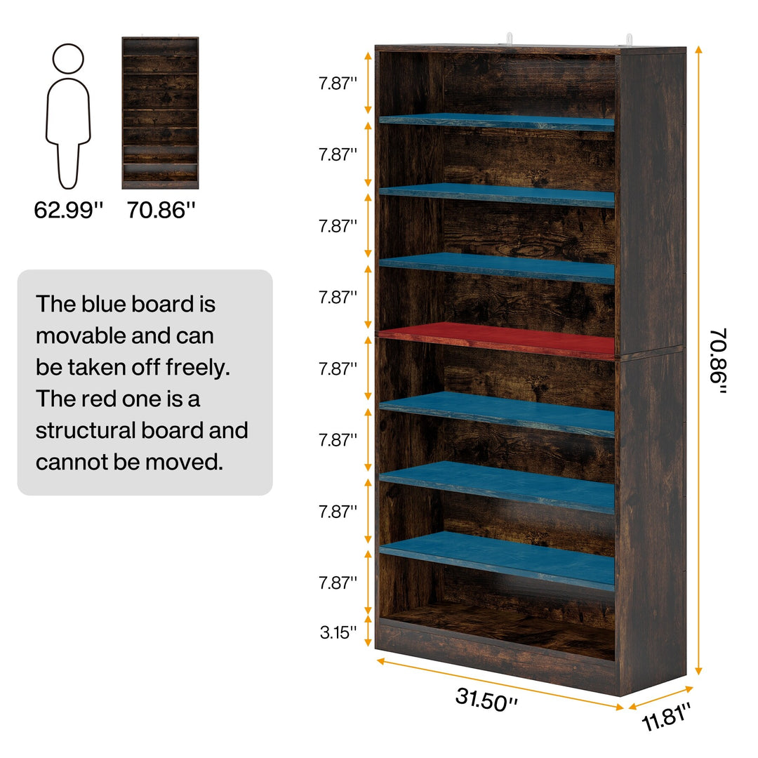 9 Tiers Shoe Cabinet, 40-45 Pairs Heavy Duty Wood Freestanding Shoe Storage Cabinet