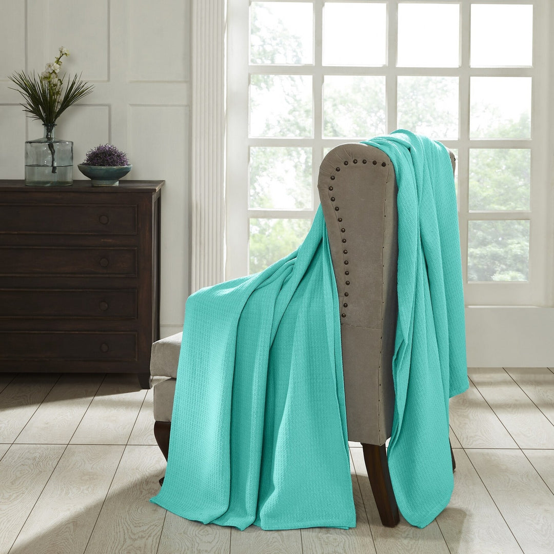 Waffle Weave Honeycomb Knit Soft Cotton Blanket