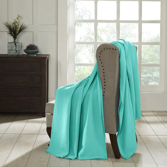Waffle Weave Honeycomb Knit Soft Cotton Blanket