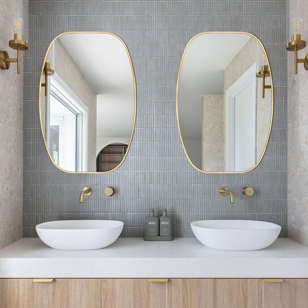 2 Pack Oval Mirror Vanity Decorative Wall Mirror