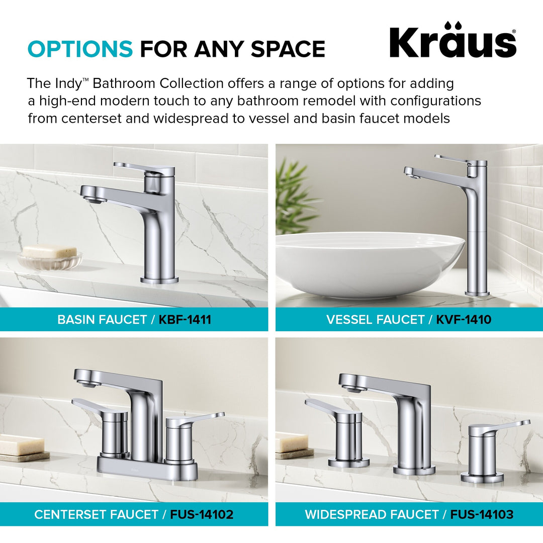 Indy Single Handle Vessel Bathroom Faucet with Pop up Drain