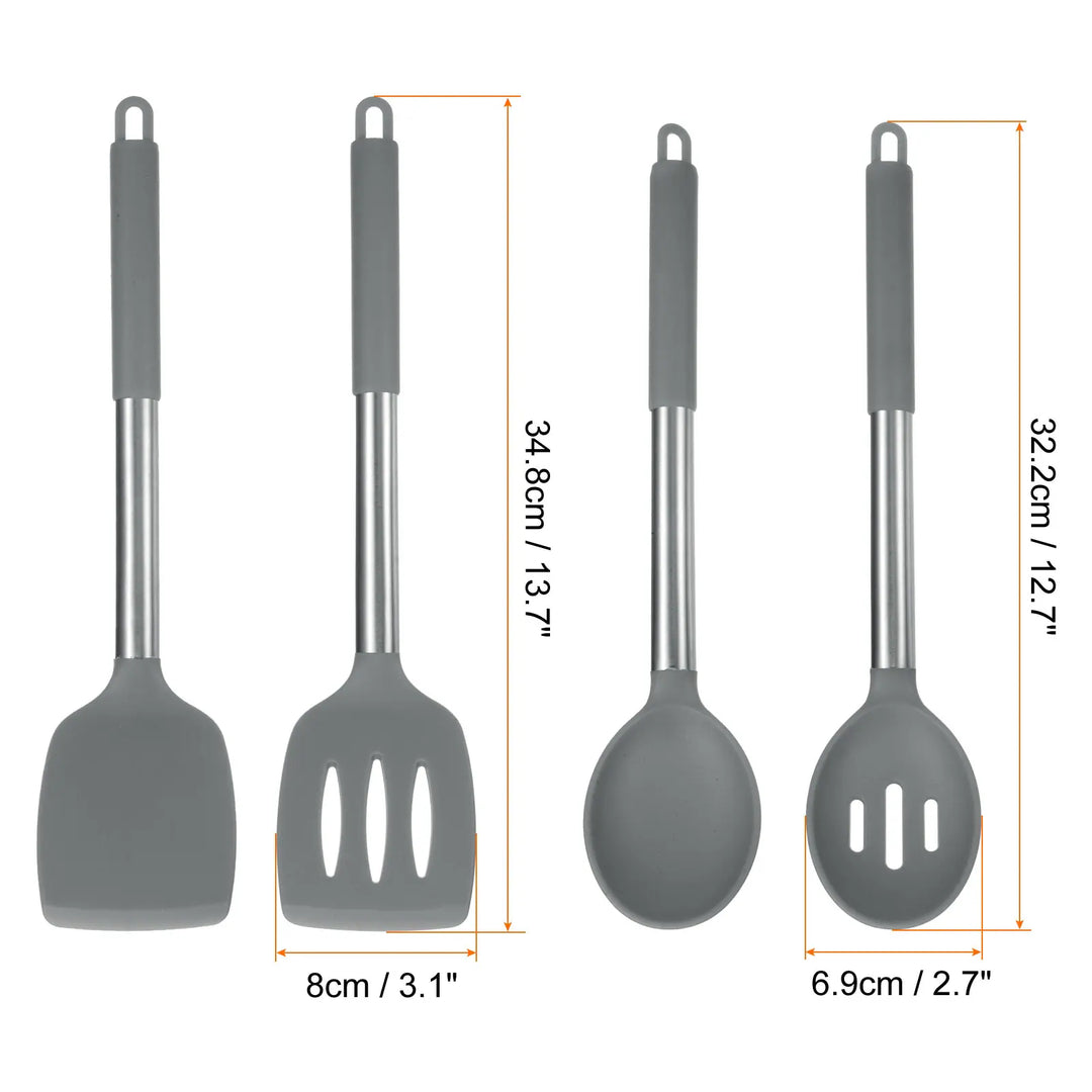 Silicone Cooking Spatulas and Spoons, Heat Resistant Cooking Utensils Set