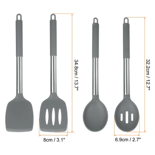 Silicone Cooking Spatulas and Spoons, Heat Resistant Cooking Utensils Set