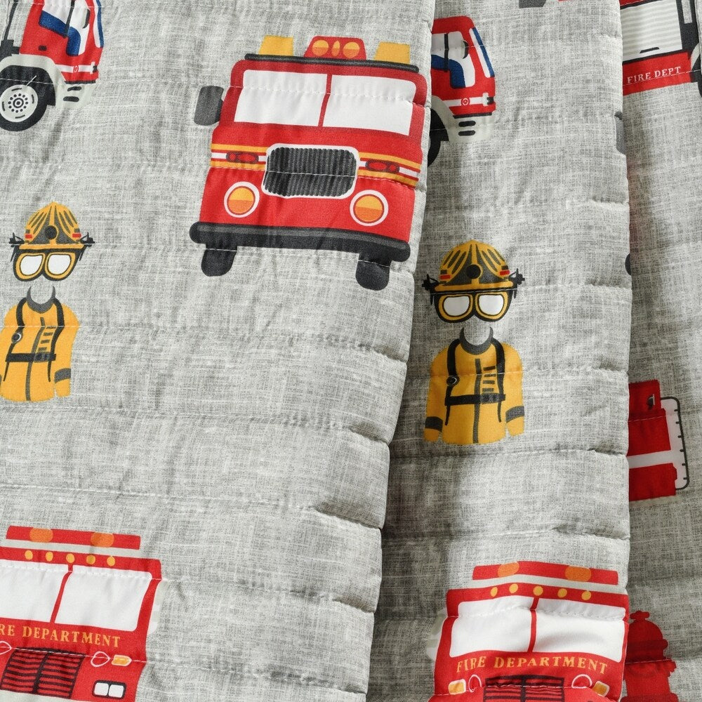 Fire Truck Reversible Print Throw Blanket
