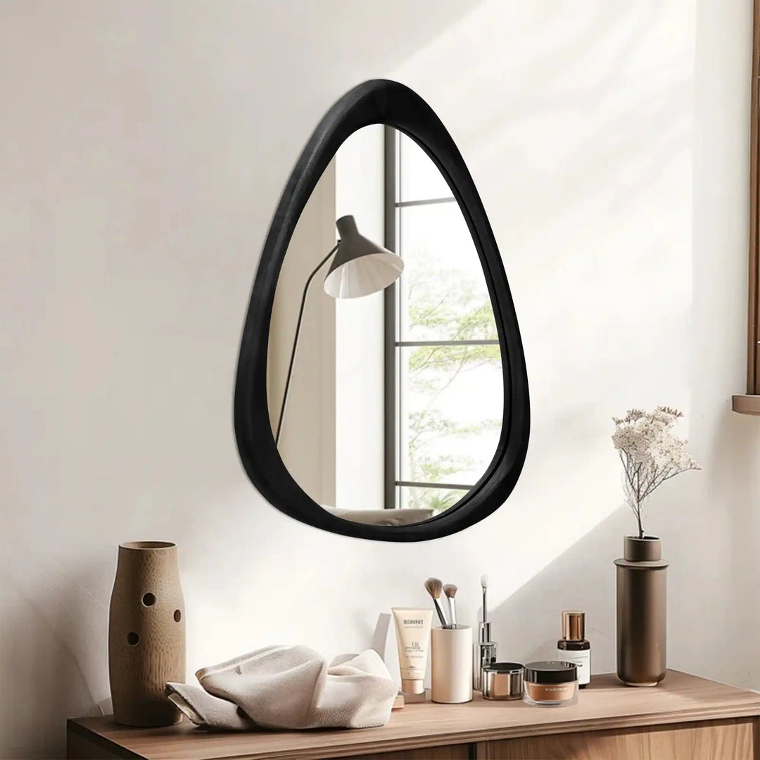 Irregular Mirror Asymmetrical Wood Wall Mirror