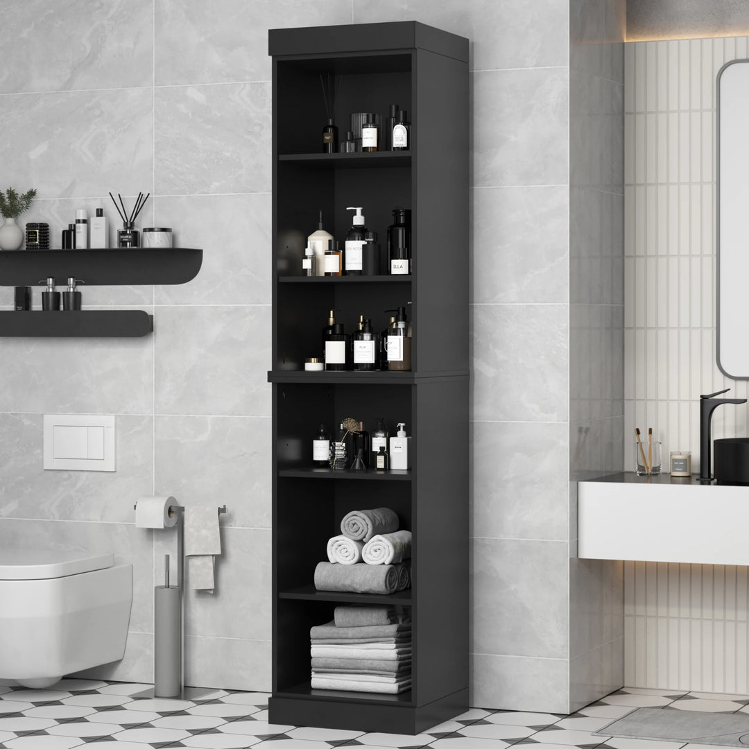 100% Solid Wood Bathroom Storage Cabinet, Adjustable Shelves, 16.5" Wide, 35.75" Tall